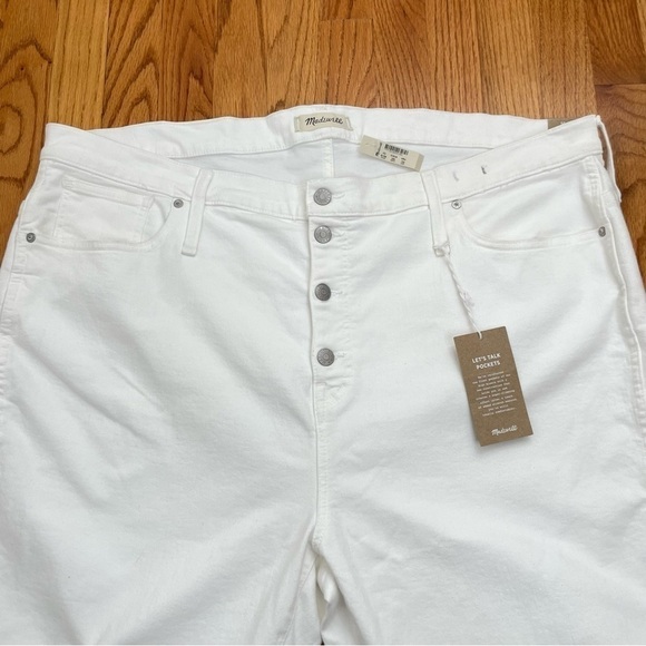 MADEWELL 10” High-Rise Skinny 37 T Tall white denim jeans NWT - Picture 8 of 16